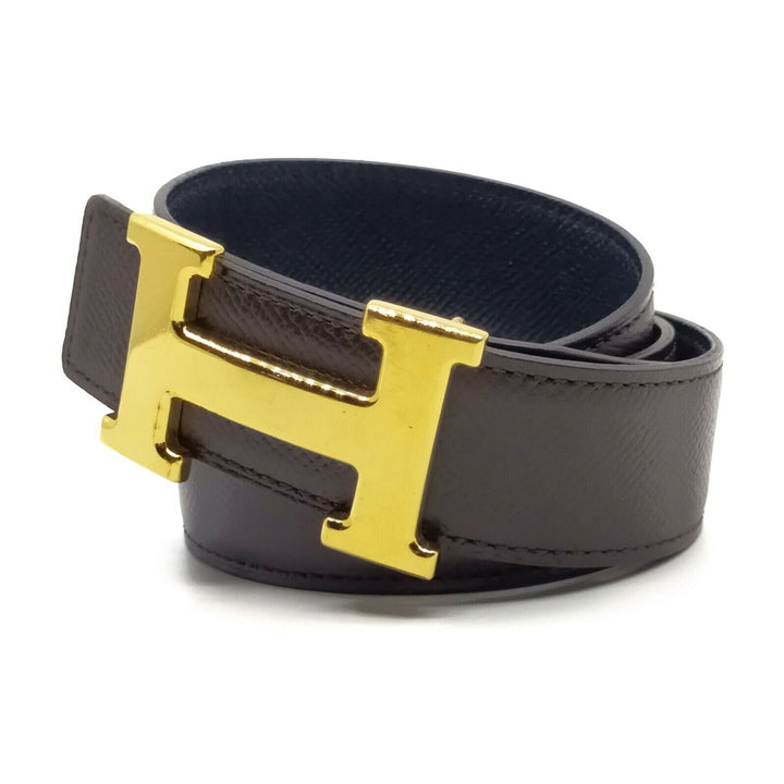 Top quality Hermes H Gold Buckle Reversible Belt