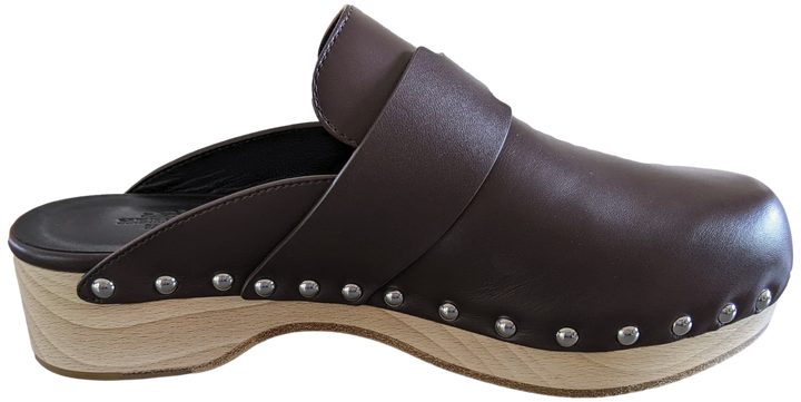 Top quality Hermes [SH13] Cafe "Mules Femme Calya"  Women Calfskin Mules Sz 37, BNIB!