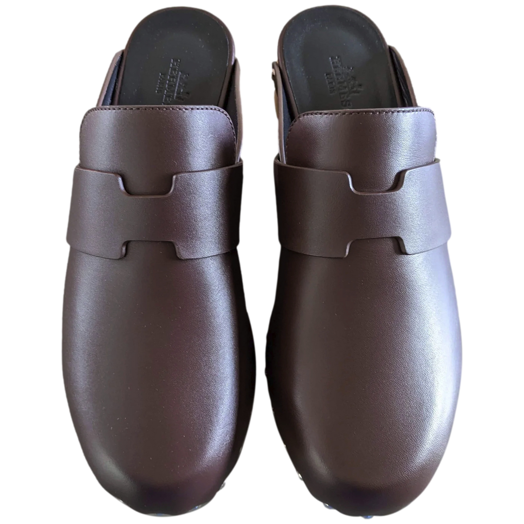 Top quality Hermes [SH13] Cafe "Mules Femme Calya"  Women Calfskin Mules Sz 37, BNIB!