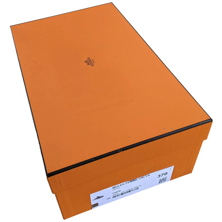 Top quality Hermes [SH13] Cafe "Mules Femme Calya"  Women Calfskin Mules Sz 37, BNIB!