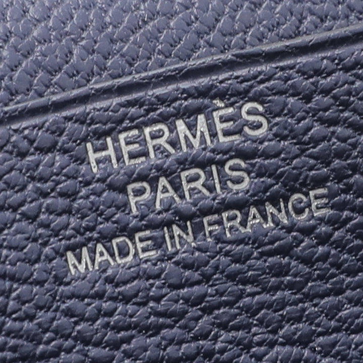Hermes Bleu Saphir Ostrich Beam Wallet