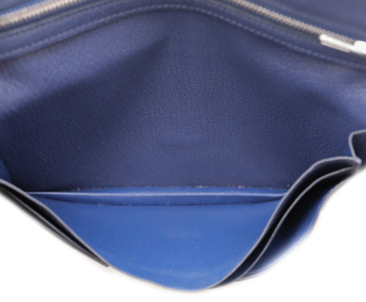 Top quality Hermes Bleu Saphir Ostrich Beam Wallet