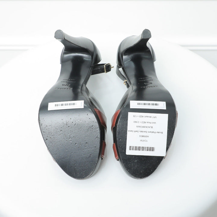 Hermes Bicolor Initiale Heels 37.5
