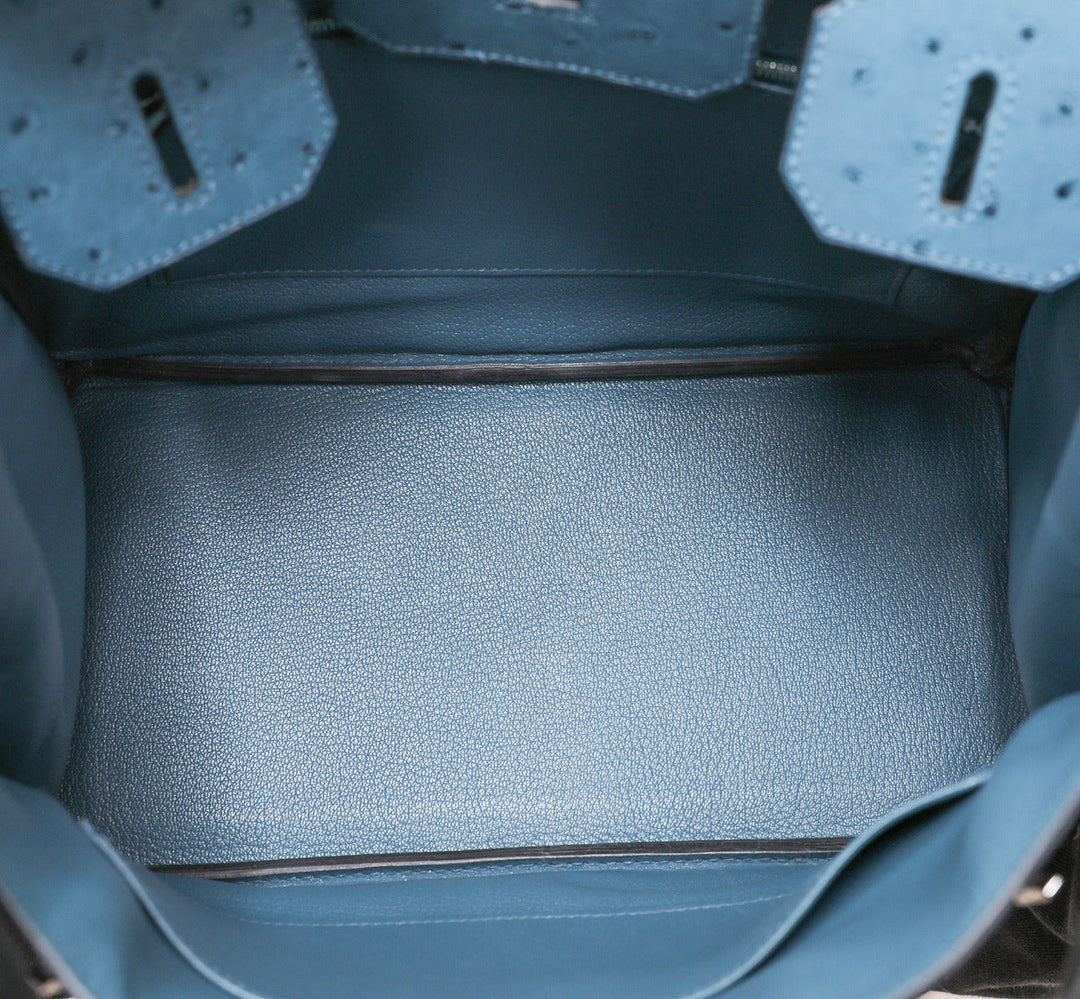 Hermes Cobalt Ostrich Birkin 30