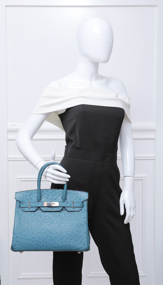 Top quality Hermes Cobalt Ostrich Birkin 30