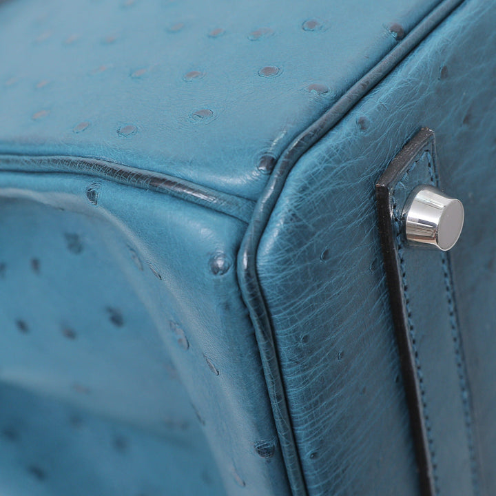 Hermes Cobalt Ostrich Birkin 30