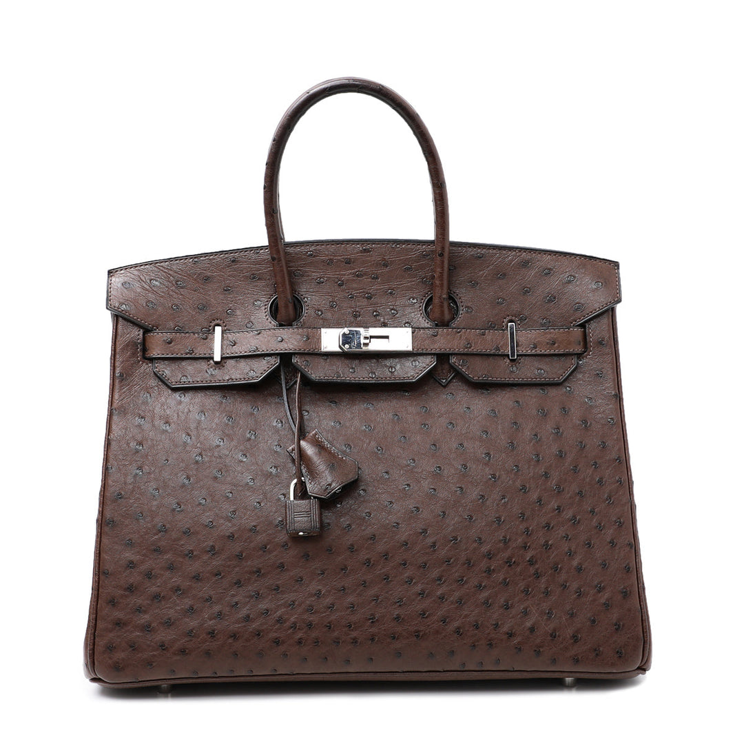 Top quality Hermes Chocolate Ostrich Birkin 35