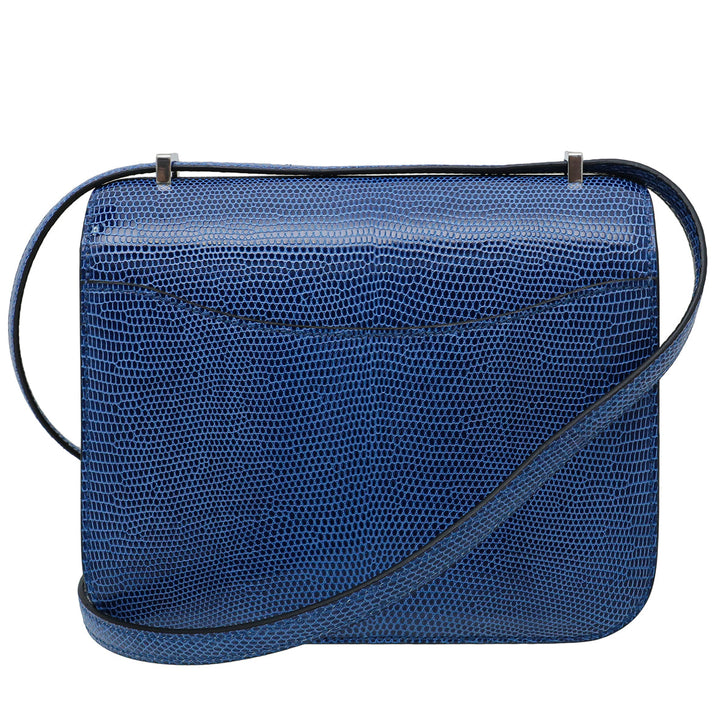 Top quality Hermes Bleu Saphir Lizard Constance III Mini Bag