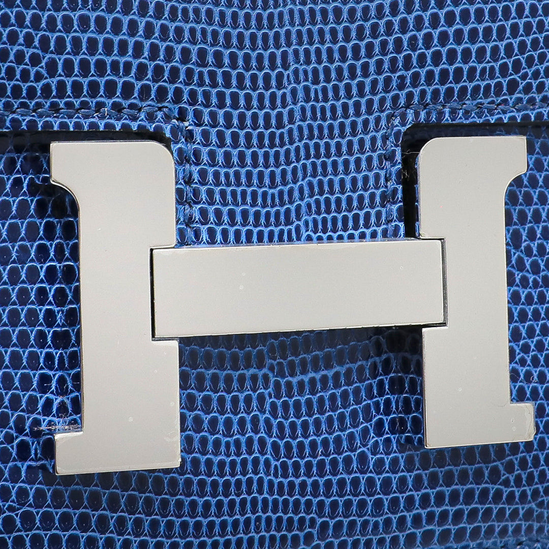 Top quality Hermes Bleu Saphir Lizard Constance III Mini Bag