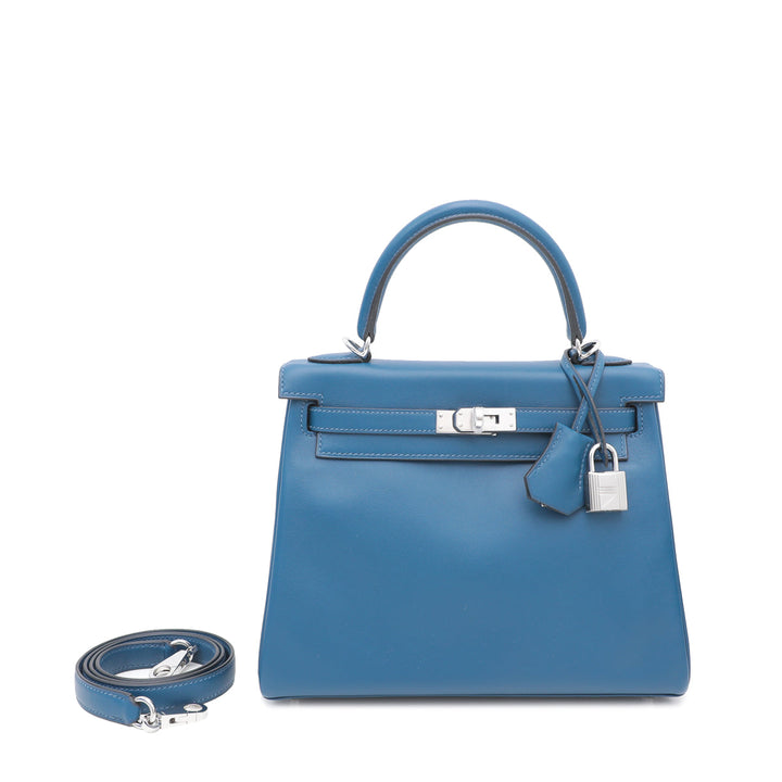 Hermes Deep Blue Retourne Kelly 25 Bag