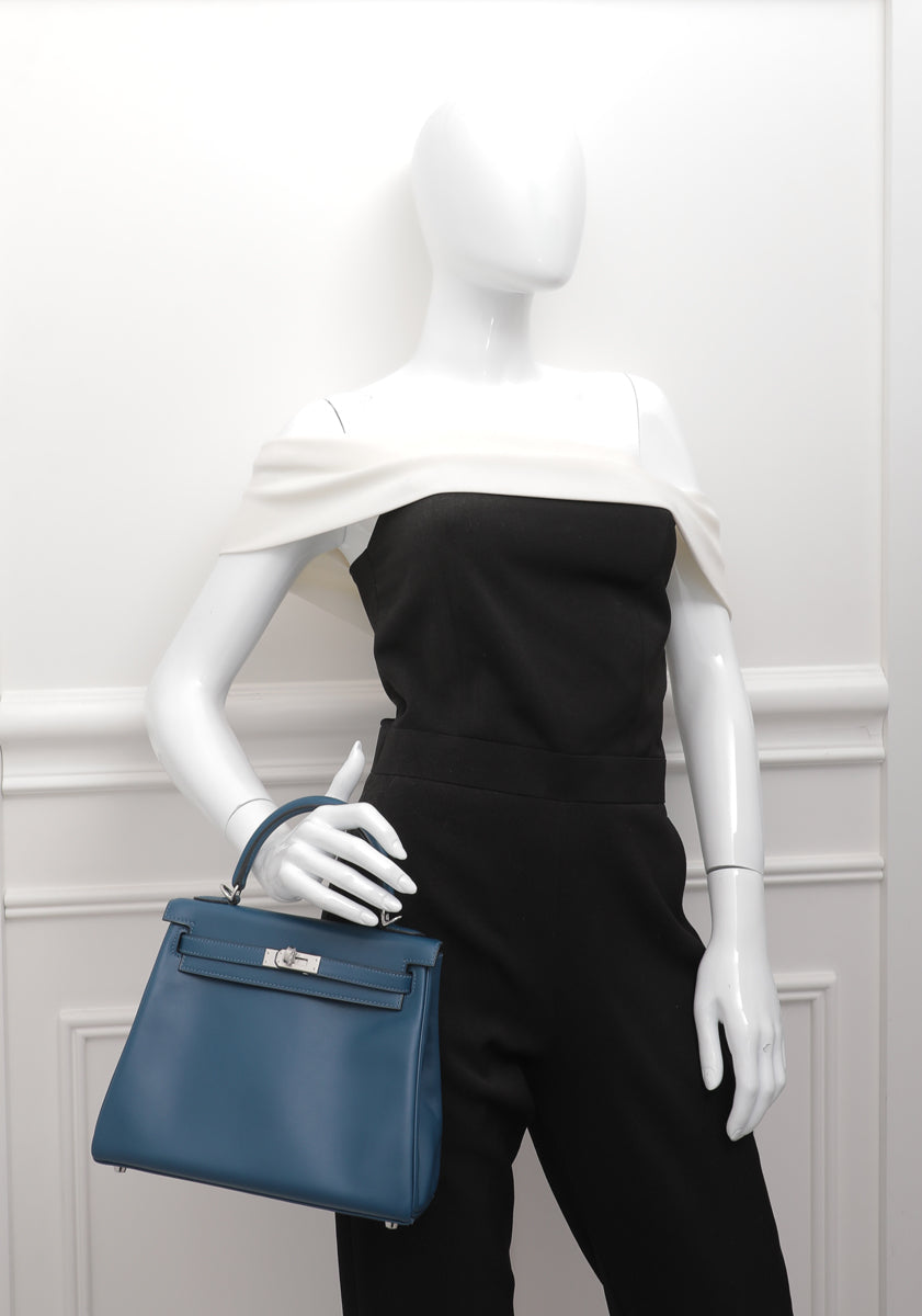 Hermes Deep Blue Retourne Kelly 25 Bag
