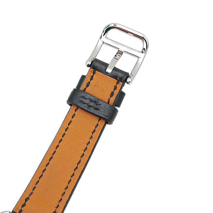 Hermes Black Cape Cod Double Strap Watch