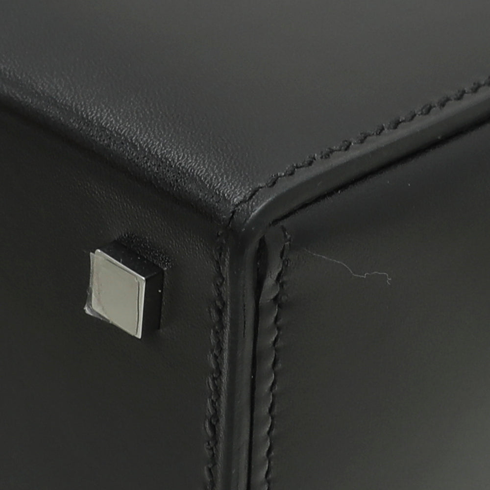 Hermes Noir Cinhetic Veau Tadelakt Box Bag