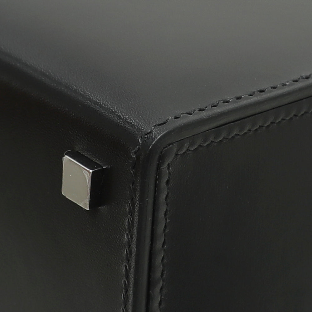 Hermes Noir Cinhetic Veau Tadelakt Box Bag