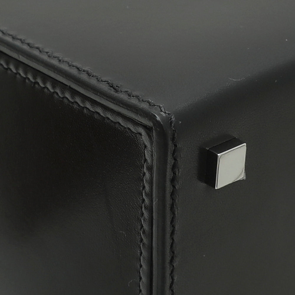 Hermes Noir Cinhetic Veau Tadelakt Box Bag