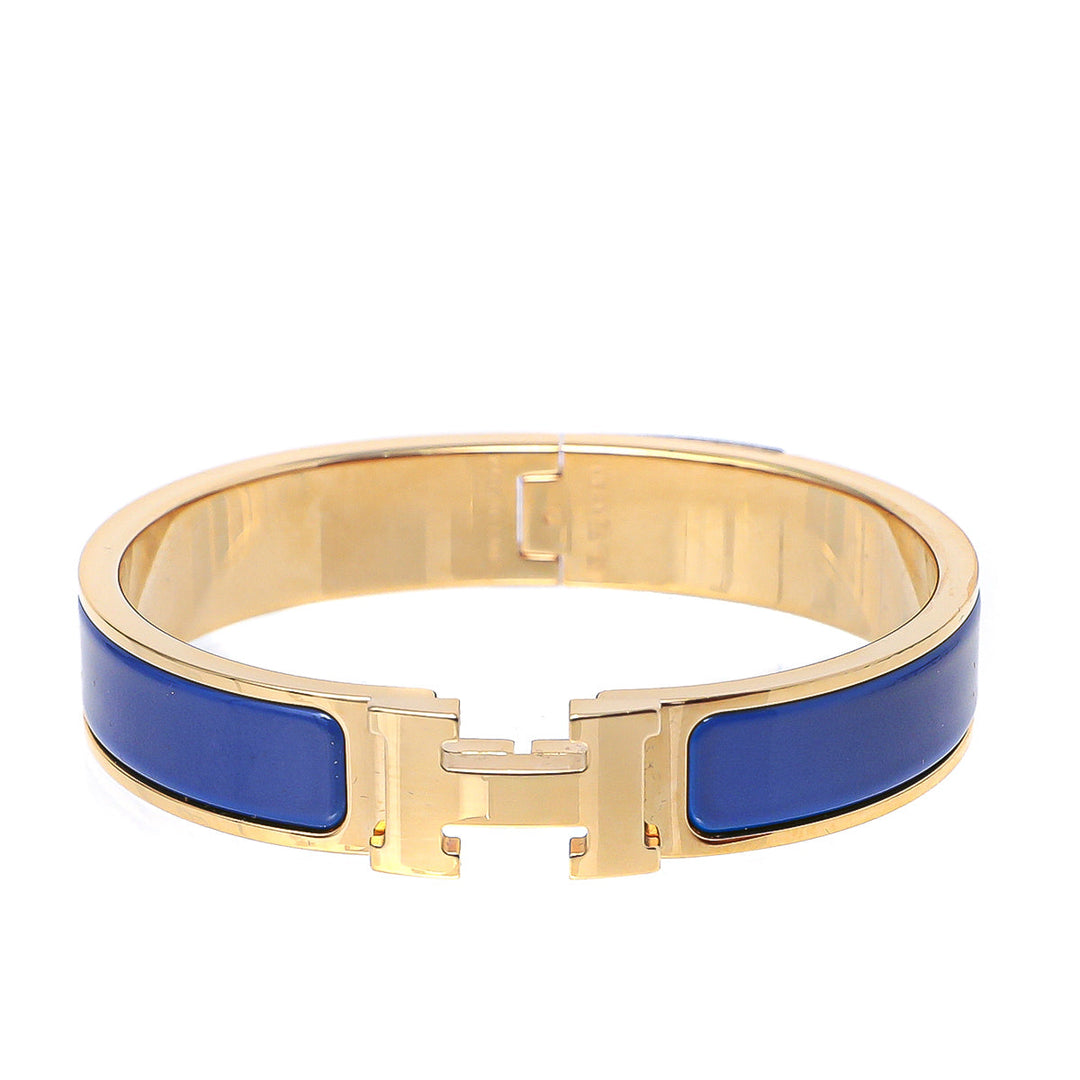 Hermes Indigo Blue Clic H Bangle Narrow Bracelet
