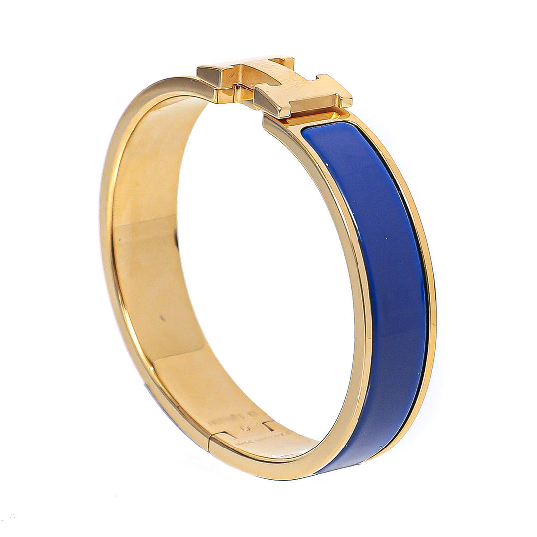 Hermes Indigo Blue Clic H Bangle Narrow Bracelet