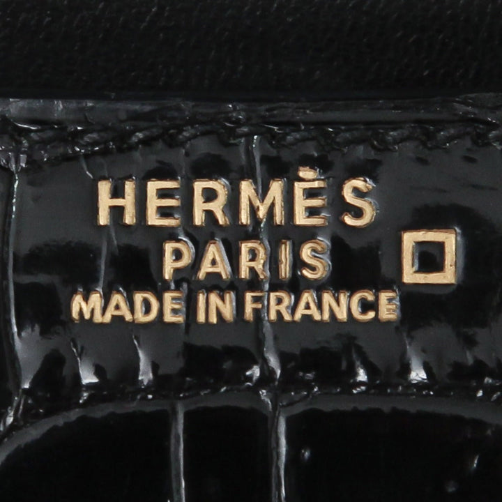 Top quality Hermes Black Shiny Alligator Constance 18