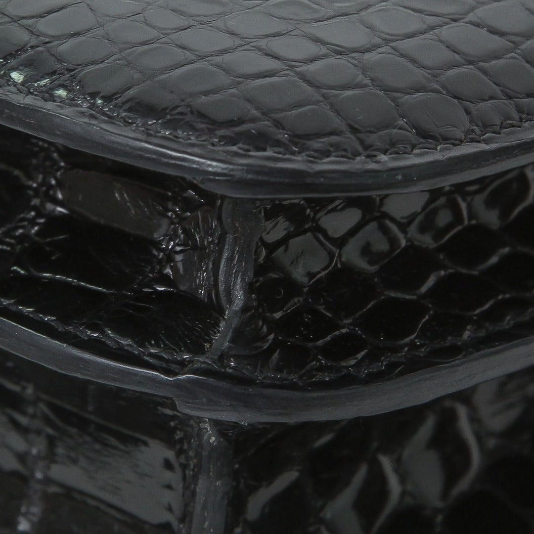 Top quality Hermes Black Shiny Alligator Constance 18
