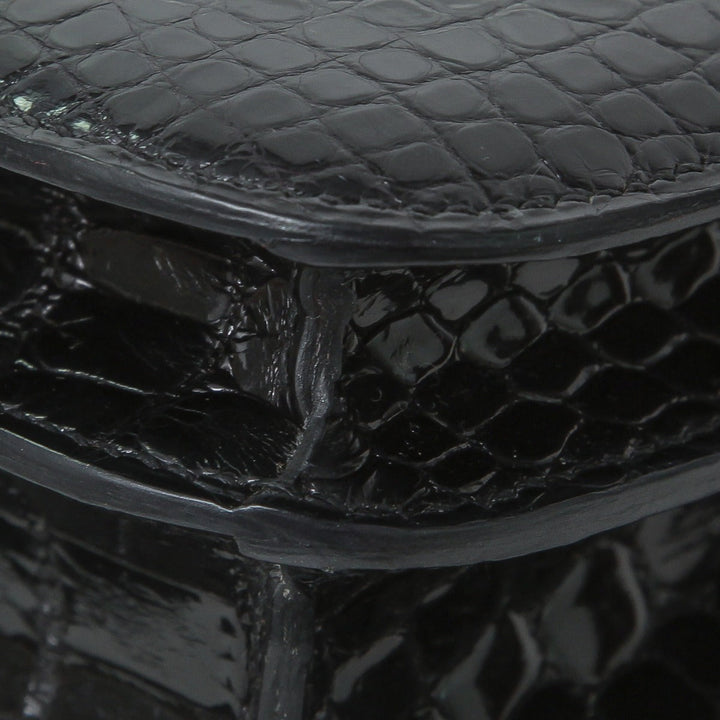 Top quality Hermes Black Shiny Alligator Constance 18