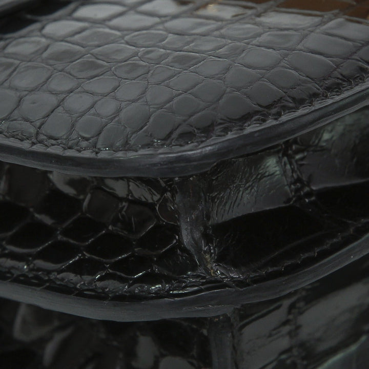 Top quality Hermes Black Shiny Alligator Constance 18