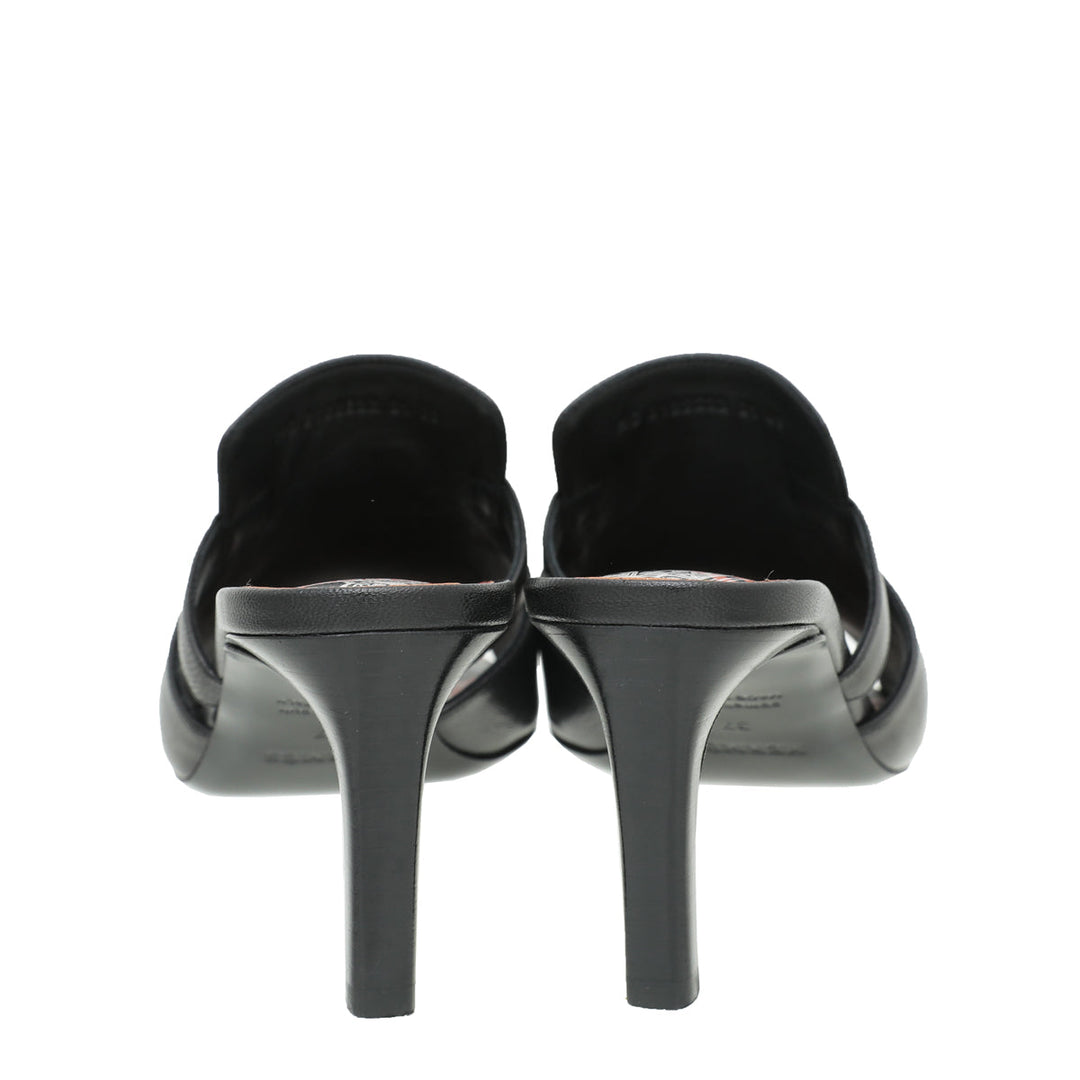 Top quality Hermes Noir Cute Mule Sandals 37