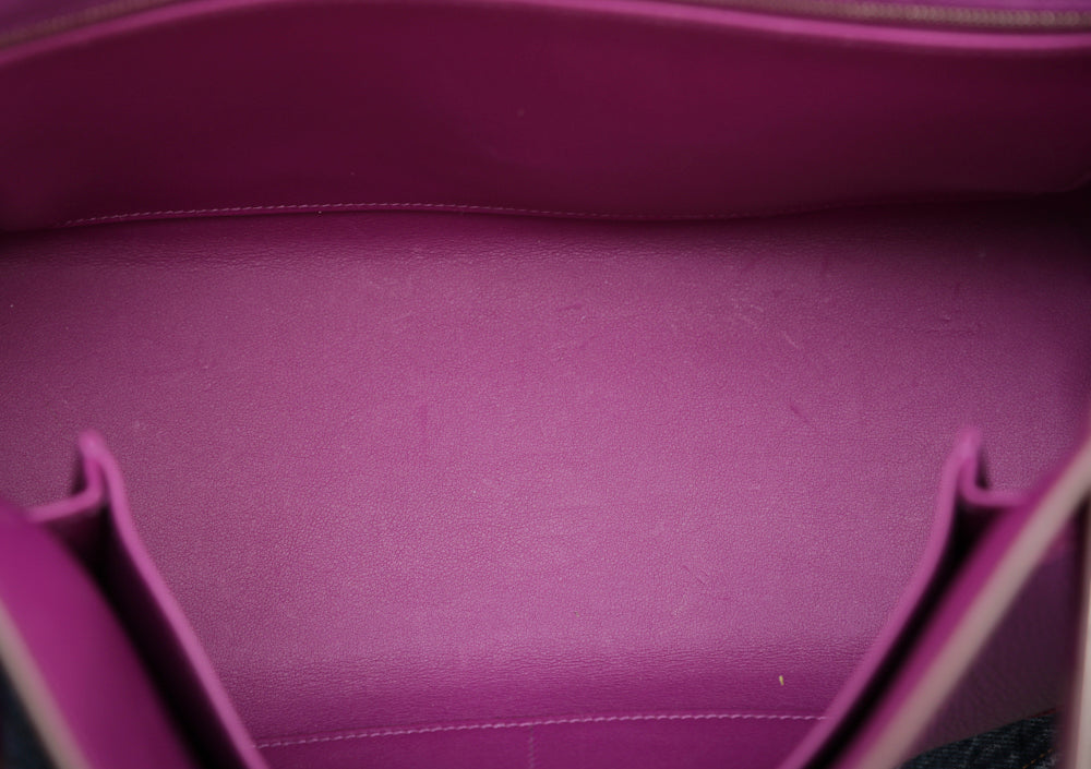 Hermes Anemone Ghillies Kelly 32 Bag W- Twilly