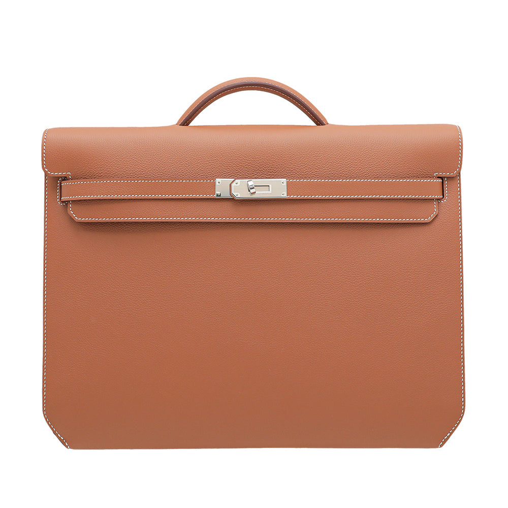 Hermes Gold Kelly Depeches 36 Evercolor Bag