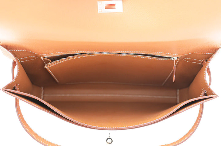 Hermes Gold Kelly Depeches 36 Evercolor Bag