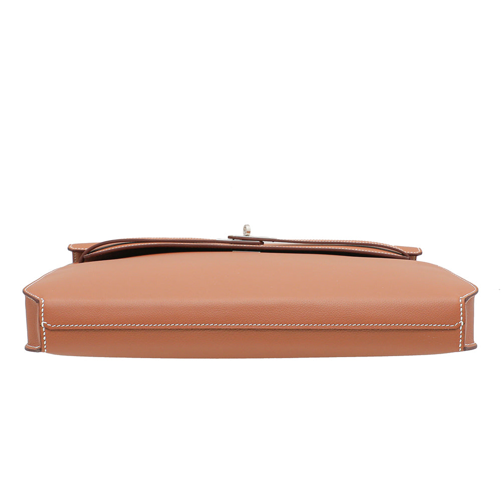 Hermes Gold Kelly Depeches 36 Evercolor Bag