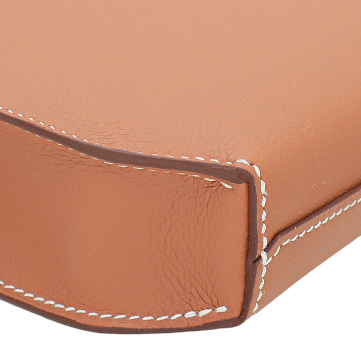 Hermes Gold Kelly Depeches 36 Evercolor Bag