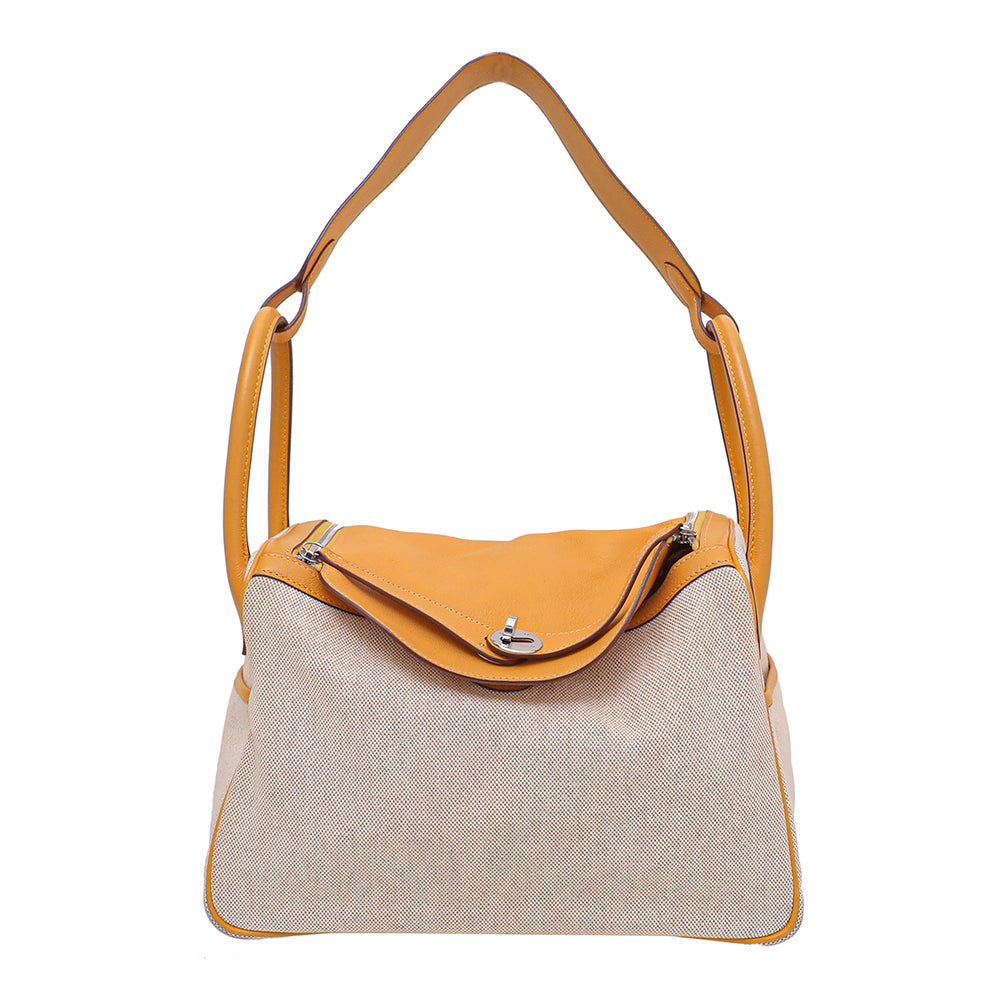 Hermes Bicolor Lindy 30 Toile Bag