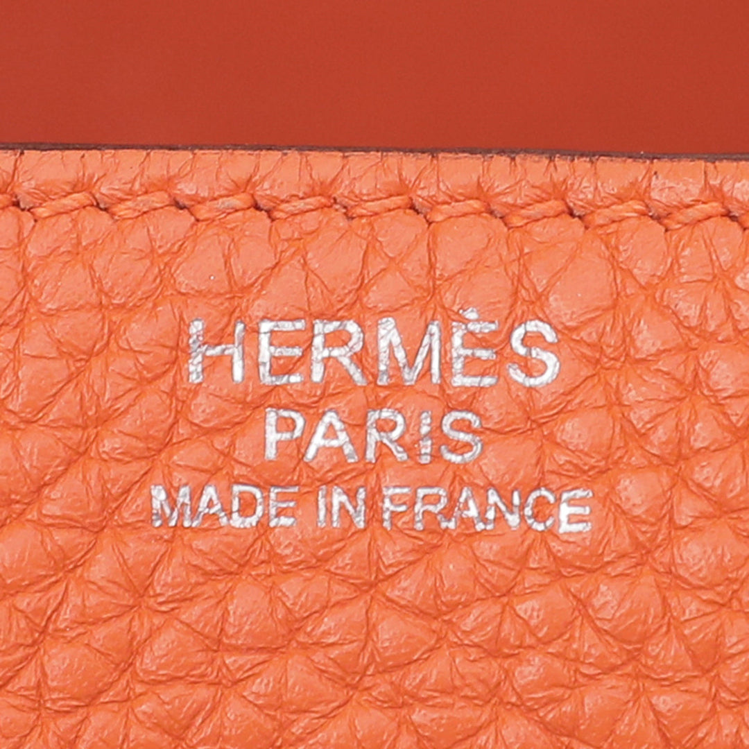 Hermes Orange Clemence Lindy 34 Bag