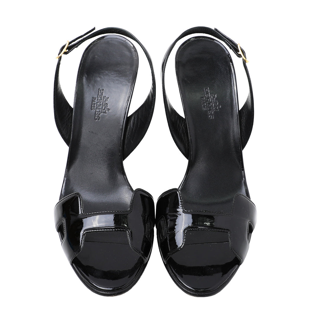 Hermes Black Night 70 Sandals 39.5