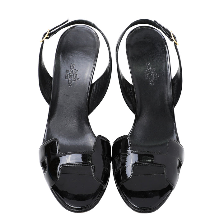 Hermes Black Night 70 Sandals 39.5
