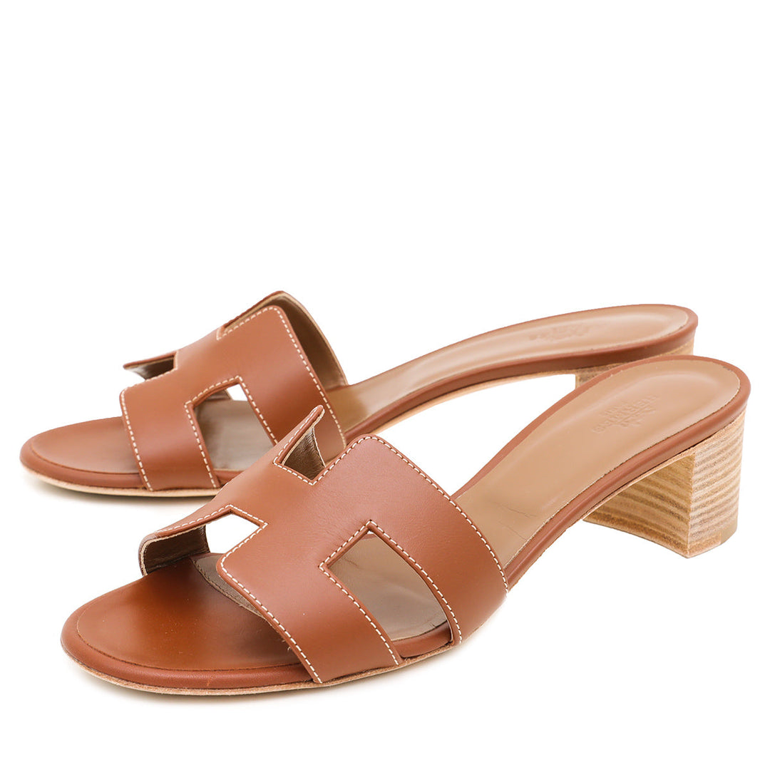 Hermes Gold Oasis Sandals 39
