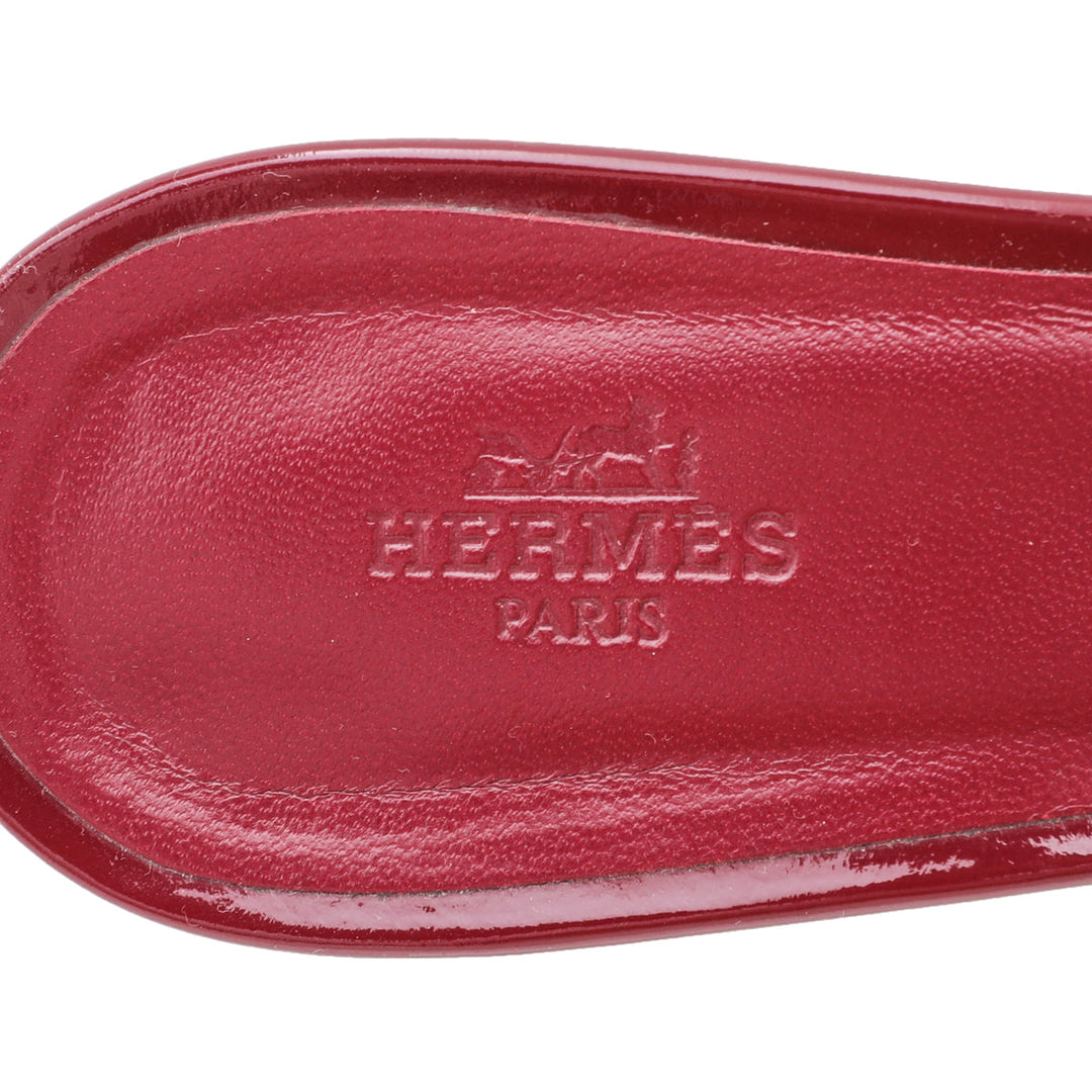 Top quality Hermes Bordeaux Oasis Sandals 38