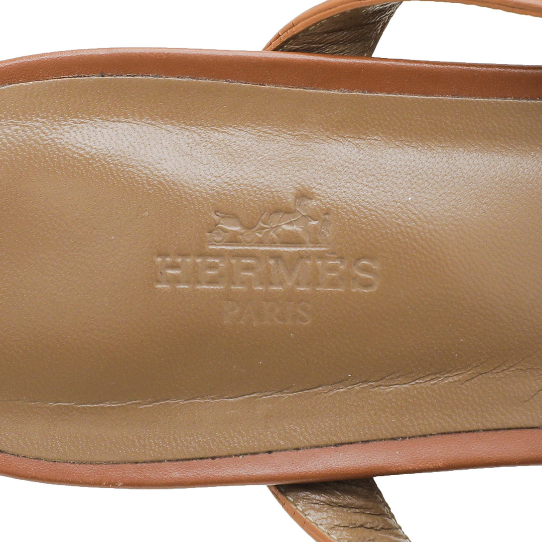 Hermes Gold Olivia Sandal 40