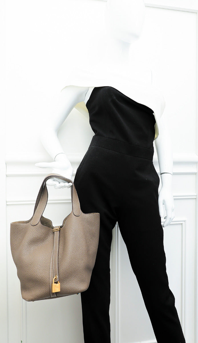 Hermes Etoupe Picotin 22 Bag