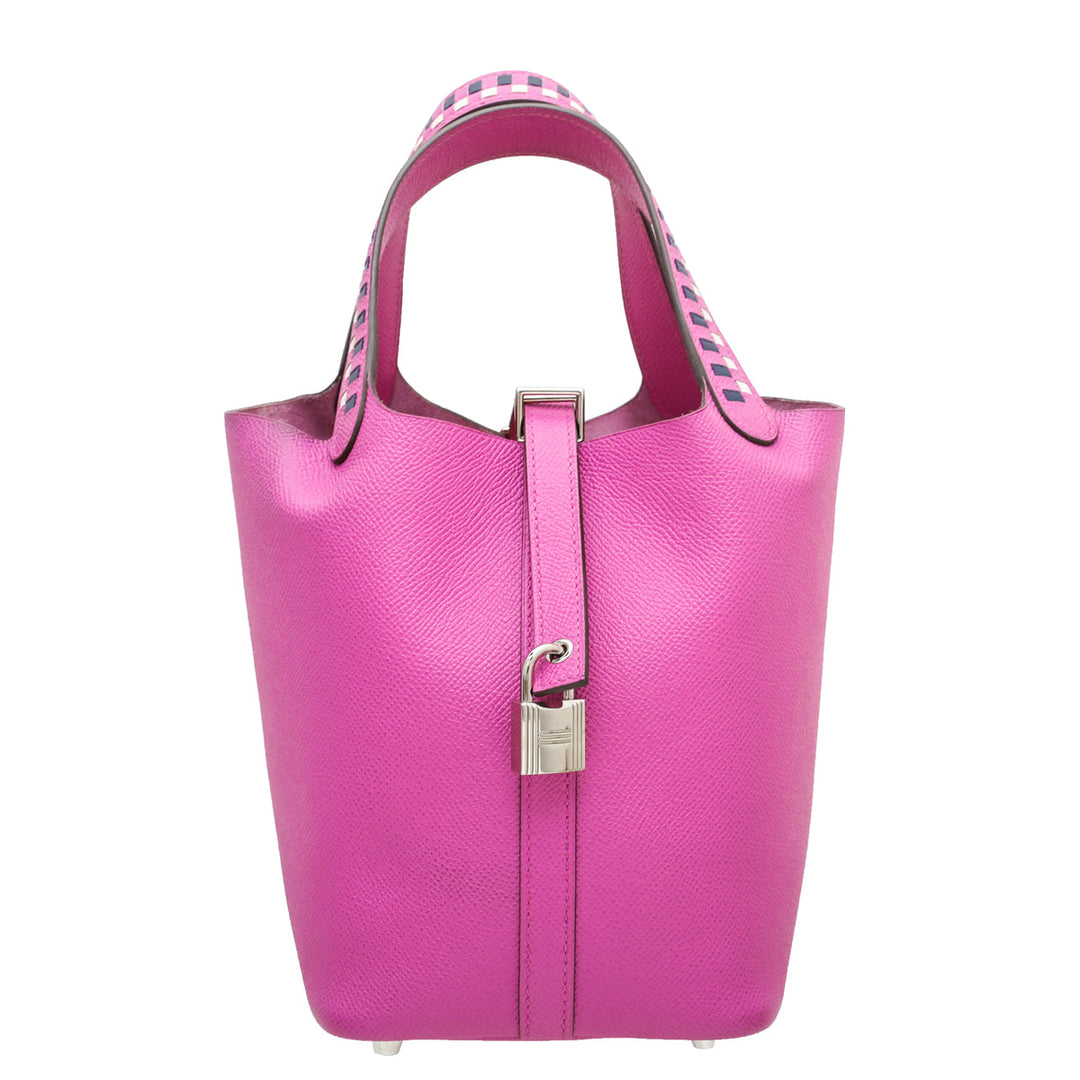 Hermes Bicolor Picotin Lock 18 Tressage De Cuir Bag