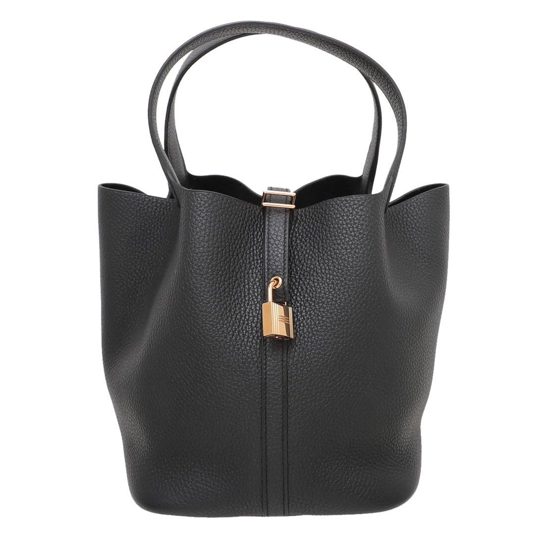 Hermes Black Picotin Lock 22 Bag