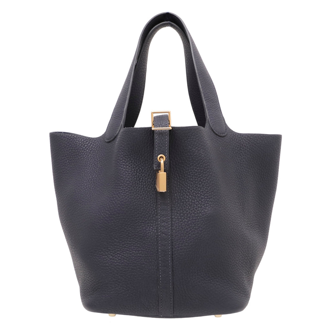 Hermes Bleu Nuit Picotin Lock 22 Bag