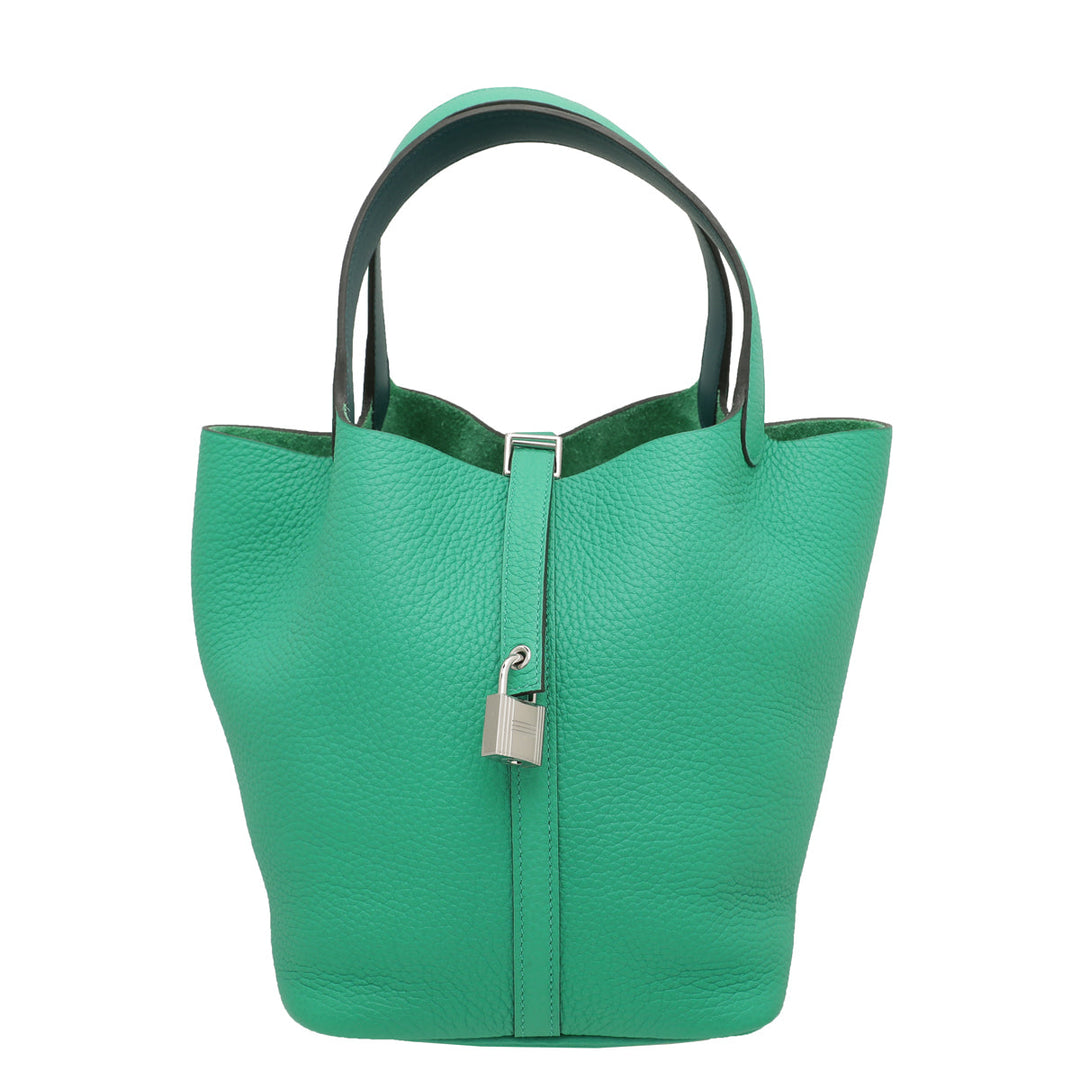 Hermes Menthe Vert Bosphore Picotin Lock Eclat 22 Bag