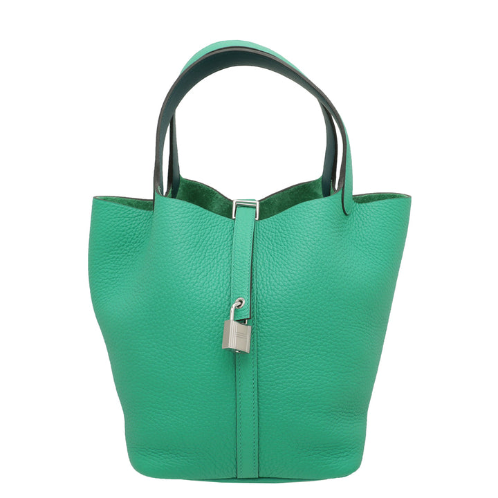Hermes Menthe Vert Bosphore Picotin Lock Eclat 22 Bag