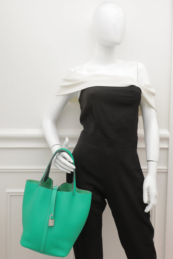 Hermes Menthe Vert Bosphore Picotin Lock Eclat 22 Bag