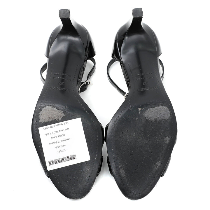 Hermes Black Premiere 70 Sandals 37