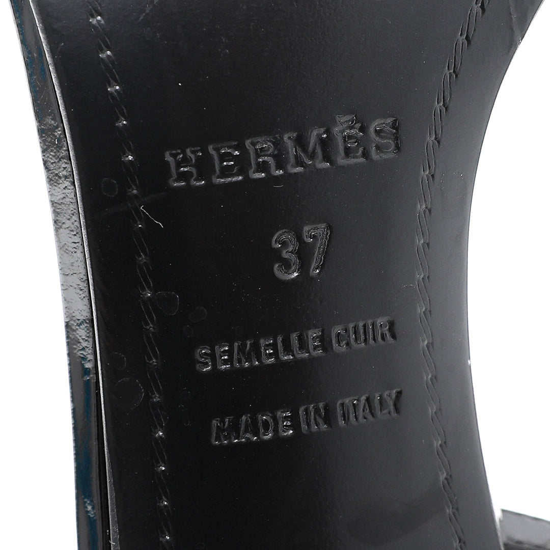 Top quality Hermes Black Premiere 70 Sandals 37