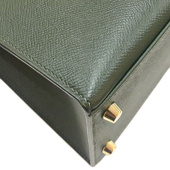 Hermes Vert Anglais Kelly Sellier Bag W- Hermes Scarf