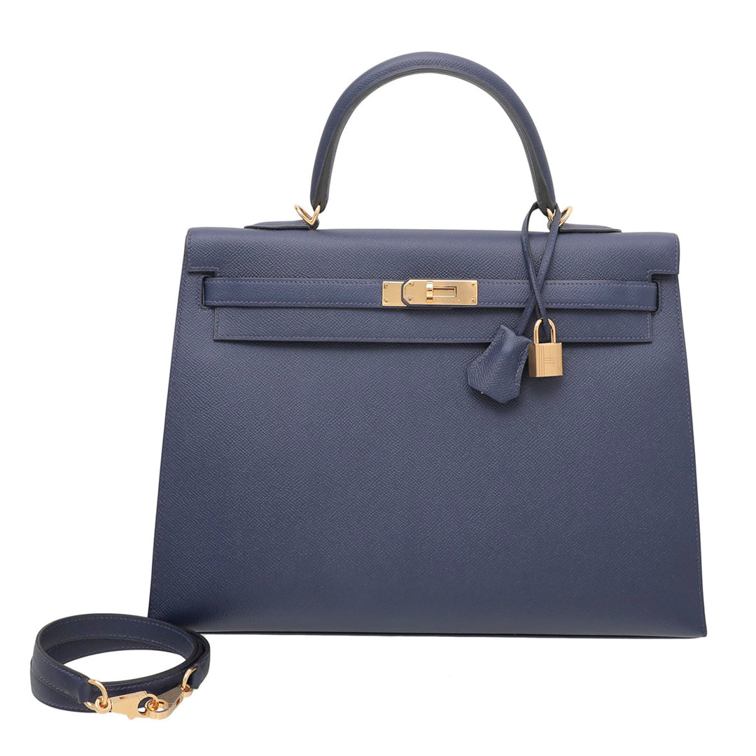 Top quality Hermes Blue Sapphire Sellier Kelly 35 Bag