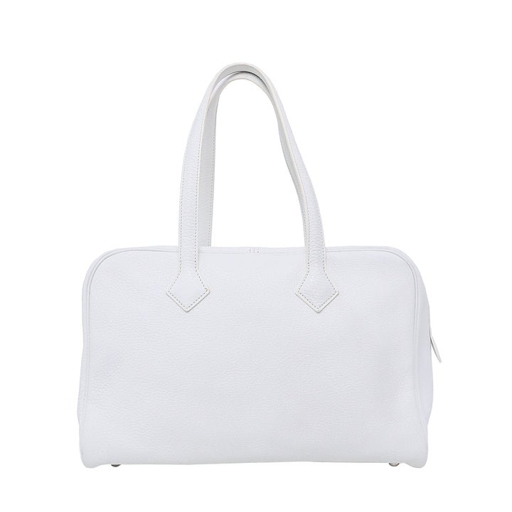 Hermes White Victoria II Fourre – Tout 35